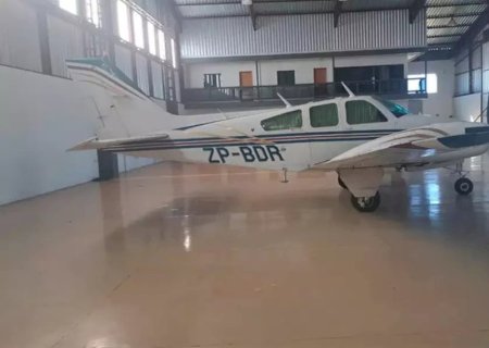 AVIÃO DO TRÁFICO É APREENDIDO EM HANGAR NA FRONTEIRA