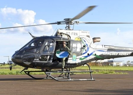 HELICÓPTERO DE MS PARTE PARA SOCORRER AS VÍTIMAS DAS ENCHENTES NO RS