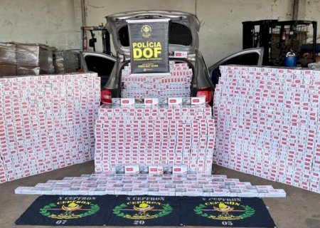 DOF APREENDE RENAULT SANDERO COM 1.250 PACOTES DE CIGARROS CONTRABANDEADOS