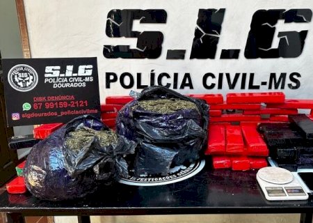 POLÍCIA CIVIL APREENDE 61 QUILOS DE MACONHA EM DOURADOS