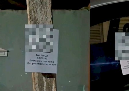 'TALARICA SAFADA': CORNA ESPALHA CARTAZES DA AMANTE DO MARIDO QUE ESTÁ PRESO
