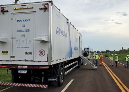 CAMINHÃO COM LASER E INTELIGÊNCIA ARTIFICIAL FARÁ 'RAIO-X' DO ASFALTO NA BR-163